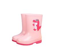 Elegantes botas de niña para niños Zapatos de lluvia para niños Botas de goma de moda con pantorrilla media y diseño de deslizamiento para días lluviosos, Rosa., 33 EU