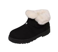 Elegantes Botas Tobilleras de Invierno para Mujer con Acabado de Terciopelo Cálido y Suela para un Estilo Versátil en tu Vida Diaria (Black, 37)