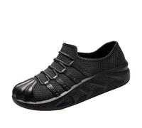 Elegantes botines para hombre, extraanchos, botas de senderismo impermeables para verano, impermeables, suaves, antideslizantes, para el agua, para el apoyo del arco, ligeras, cómodas y cómodas, Negro