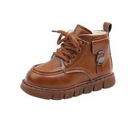 Elegantes botines para niñas con suela suave para mayor comodidad, botas cortas para niños, estilo británico, ideales para niñas de 1 a 6 años, Brown, 28 EU