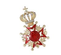 Elegantes broches de coronas de diamantes de imitación para mujeres y hombres, diseños para entusiastas de la moda y coleccionistas, uso casual, esmaltado, medallas