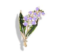 Elegantes Broches esmaltados con flores de magnolia Top Brillante de Bouquet Spill