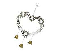 Elegantes campanillas de viento de metal con forma de corazón floral para mejorar el interior y el exterior, dispuestas en un bonito contorno de amor colgante