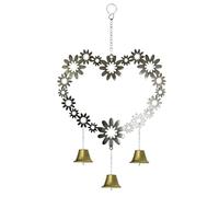 Elegantes campanillas de viento de metal con forma de corazón floral para mejorar el interior y el exterior, organizadas en un bonito regalo de San Valentín
