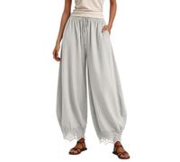 Elegantes Capris de Encaje de Punto con Cintura elástica y Aberturas fronta | Pantalones Vaqueros De Pata Ancha Joggers Clasicos Playa Pelo Electrico Soldado Pinza Basicos Sauna Hay Shaping