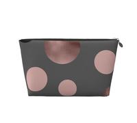 Elegantes círculos Negros de Color Rosa Rubor en Oro Rosa Falso, Bolsa de artículos de tocador Bolsa de Maquillaje Bolsa de cosméticos Bolsa de artículos de tocador de Viaje portátil