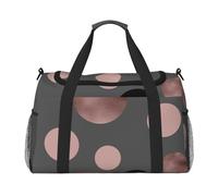 Elegantes círculos Negros de imitación Oro Rosa,Bolsas Deportivas, Bolsos de Viaje Deportivos Cruzados de Mano, Bolsas de Viaje de Gran Capacidad para Mujeres y Hombres.