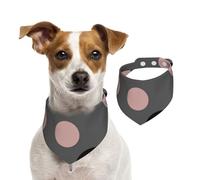 Elegantes círculos Negros de imitación Oro Rosa ruborizado,Pañuelos de algodón para Perros, Bufandas Ajustables para Mascotas,L