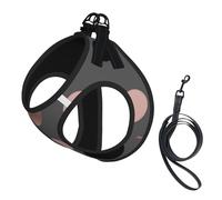 Elegantes círculos Negros Falsos de Color Rosa,Arnés para Mascotas, arnés Reflectante Ajustable para Perros,M