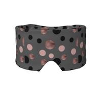 Elegantes círculos negros falsos de color rosa,Máscara para ojos con bloqueo de luz y protección ocular completa para dormir, orejeras y ojos.