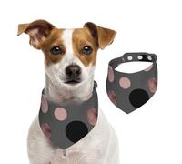 Elegantes círculos Negros Falsos de Color Rosa,Pañuelos de algodón para Perros, Bufandas Ajustables para Mascotas,S