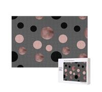 Elegantes círculos Negros Falsos de Color Rosa,Rompecabezas de Madera de 300 Piezas, Juego Familiar, Rompecabezas para Adultos, Adolescentes, decoración del hogar