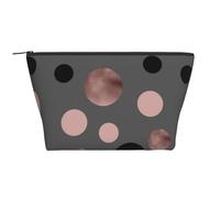 Elegantes círculos Negros Rosas Falsos, Bolsa de artículos de tocador Bolsa de Maquillaje Bolsa de cosméticos Bolsa de artículos de tocador de Viaje portátil