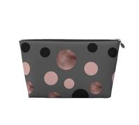 Elegantes círculos Negros Rosas Falsos, Bolsa de artículos de tocador Bolsa de Maquillaje Bolsa de cosméticos Bolsa de artículos de tocador de Viaje portátil