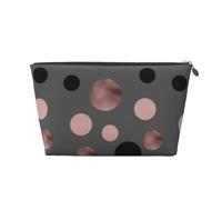 Elegantes círculos Negros Rosas Falsos, Bolsa de Maquillaje Bolsa de cosméticos Bolsa de artículos de tocador de Viaje portátil Bolsa de artículos de tocador