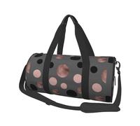 Elegantes círculos Negros Rosas Falsos, Bolsa de Viaje de Gran Capacidad, Bolso Redondo, Bolsa de Viaje Deportiva, Bolsa de Mano, Bolsa de Fitness