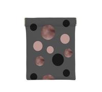 Elegantes círculos Negros Rosas Falsos, Squeeze Top Wallet Bolsa de Almacenamiento para Mujer Monedero pequeño Bolsa de Cambio