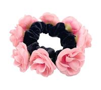 Elegantes coleteros de flores artificiales para mujer, banda elástica para el pelo, coleteros franceses