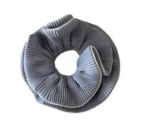 Elegantes coleteros de gran volumen con banda elástica para cabello grueso o fino en varios colores con volantes, Gris azul, 1 count (Pack of 1)