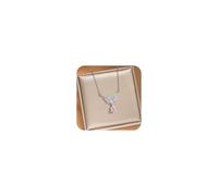 Elegantes collares con colgante de alas de lágrimas de circonita rosa para mujer, alas de ángel brillantes, cristal de imitación de diamantes de imitación de 14 quilates, cadena chapada en oro y plata
