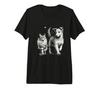 Elegantes compañeros de Gatos y Perros - Obra de Arte para Amantes de Las Mascotas Camiseta Premium