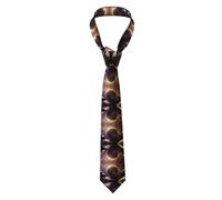 Elegantes corbatas para hombre con estampado de loto de peces - Corbata larga de algodón ajustada, ropa de negocios y formal para padrinos de boda, Cosmic Shining Planet, Talla única