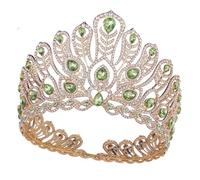 Elegantes coronas de cristal para novia, tiaras sofisticadas coronas de novia con incrustaciones de cristal para un aspecto de boda, Diameter 16.5cm, height 11.8cm, aleación