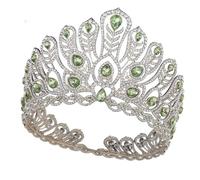 Elegantes coronas de cristal para novia, tiaras sofisticadas coronas de novia con incrustaciones de cristal para un aspecto de boda, Diameter 16.5cm, height 11.8cm, aleación