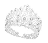 Elegantes coronas de cristal para novia, tiaras sofisticadas coronas de novia con incrustaciones de cristal para un aspecto de boda, Diameter 16.5cm, height 11.8cm, aleación