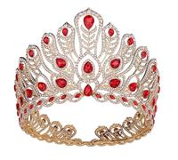 Elegantes coronas de cristal para novia, tiaras sofisticadas coronas de novia con incrustaciones de cristal para un aspecto de boda, Diameter 16.5cm, height 11.8cm, aleación