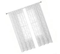 Elegantes cortinas de gasa transparente bordadas para dormitorio 2 unids cortinas de poliéster blancas adecuadas para estándar (100 * 200 cm)