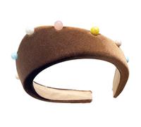 Elegantes diademas de felpa con perlas de cuentas para mujer, elásticas y cómodas, accesorios para el cabello de moda, diademas para el cabello para ocasiones de graduación