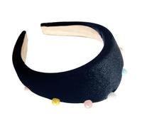 Elegantes diademas de felpa con perlas de cuentas para mujer, elásticas y cómodas, accesorios para el cabello de moda, diademas para el cabello para ocasiones de graduación