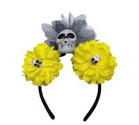 Elegantes diademas de flores de imitación de calavera, diadema de Halloween para mujeres y niñas, suministros de fiesta de boda, flores coloridas para bodas, niñas, flores para tomar fotos