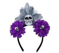 Elegantes diademas de flores de imitación de calavera, diadema de Halloween para mujeres y niñas, suministros de fiesta de boda, flores coloridas para bodas, niñas, flores para tomar fotos