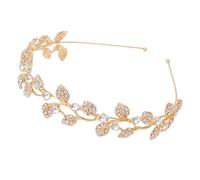 Elegantes diademas de hojas de cristal para mujer, tiaras galvanizadas para novia, boda, accesorios para peinar el cabello, tocado de hojas