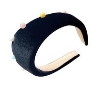 Elegantes diademas de perlas de felpa para mujeres y niñas, diadema ancha elástica para el pelo, accesorio de moda para el pelo para fiestas