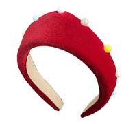 Elegantes diademas de perlas de felpa para mujeres y niñas, diadema ancha elástica para el pelo, accesorio de moda para el pelo para fiestas