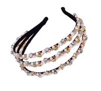 Elegantes diademas de perlas de imitación, 3 filas, accesorio de novia, accesorio para el pelo para varios peinados