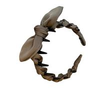 Elegantes diademas de tela con lazos marrones y orejas de conejo, ligeras y cómodas, accesorio para el pelo para mujeres y niñas, uso diario, fiesta, tela ligera