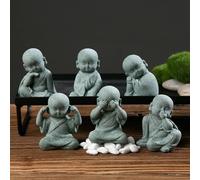 Elegantes figuras de monje de Buda See Speak Hear No Evil perfectas para crear un ambiente tranquilo (E)