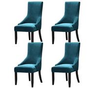 Elegantes fundas de terciopelo negro para sillas, suaves y reutilizables, juego de 4 para comedor y banquete, protección de muebles y mejora de la decoración