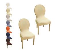 Elegantes fundas elásticas para respaldo ovalado de madera, juego de 2/6 protectores modernos para sillas de comedor, perfectos para decoración de cocina y comedor