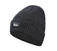 Elegantes gorras de punto reflectantes para entusiastas del deporte al aire libre, cómodas gorras de invierno cálidas para corredores nocturnos, gorras deportivas al aire libre, Negro, Talla única