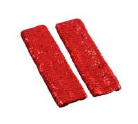 Elegantes guantes largos con purpurina, guantes largos de lentejuelas, guantes elásticos sin dedos, disfraces con purpurina para mujeres y niñas, para carnaval, fiesta, club nocturno (rojo, talla