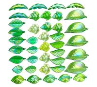 Elegantes Hojas De Acrílico Verde Claro Suministros Para Hacer Joyas Diseño De Orificio Conveniente Cuentas Para Manualidades Joyería Elaboración De Dijes Colgantes De Hojas Transparentes De Varios