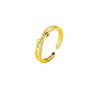 Elegantes hojas dulces Cross Doble Ring Joyería Mujeres Anillo simple Ins Estilo Ins Propuesta de compromiso Joyería de moda