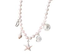 Elegantes Joyas Costeras De Joyas Estrellas De Estrellas Estilos Costeros Collar Peces Con Perlas Imitación Con Pellas Marinas Inspiradas Para Mujeres