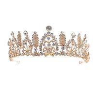 Elegantes joyas Crowcrystal Crowns Gem Simple Barroque Bode Cessories Princess Birthday Party Headband Bridal (oro 15.5 * 5.5cm)