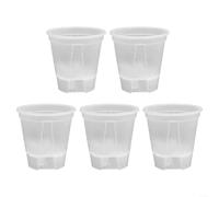Elegantes macetas transparentes diseñadas para un fácil control de la salud de las raíces y los niveles de humedad del suelo (120 mm, blanco)
